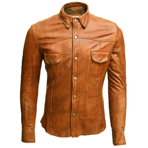 Custom Made Men's Leather Jacket <b>Canvas</b> <b>Plain</b> Dyed Casual Fit High Quality Hot Selling Product - Product Image 5