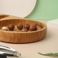 Plateau de service en bambou durable avec brise-noix en acier inoxydable, outils de cuisine pour fruits et légumes, pour collations et craquelins