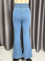 Jean Skinny Taille Haute Femme en Denim Délavé, Extensible, Multi-Boutons, Effet Sculptant, Longueur Intégrale, Vente en Gros