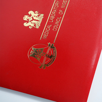 Couverture de certificat de titulaire de diplôme bleu de haute qualité en gros