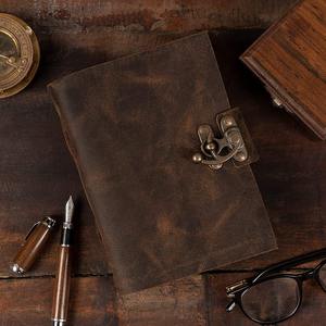 Handmade Genuine Leather A5 <b>Journal</b> Notebook with Deckle Edge Paper Vintage Leather Diary Planner <b>Writing</b> Notebook Travel - Product Image 4