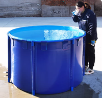 Bassin à poissons rond en toile PVC, alternative au réservoir d'aquaculture en fibre de verre, bassin à poissons rond pliable en bâche