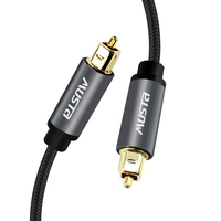 Câble audio numérique Hifi à fibre optique, plaqué or 24 carats, tressé en nylon, monoconducteur, 1m/2m/3m, câble optique Toslink M/M pour son HDTV