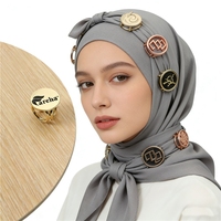 Épinglette personnalisée en métal, badge en émail souple, anneau pour foulard, boucle de hijab musulman pour femme, accessoires de bijoux de luxe