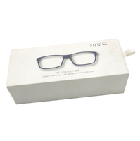Boîte de rangement pour lunettes en papier avec plateau intégré, boîte d'emballage personnalisée en papier blanc pour lunettes, emballage de vente au détail pour lunettes