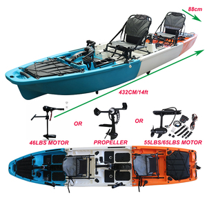 Kayak de Pesca Modular de 14 Pies y 3 Secciones, con Pedales, de HDPE, para 2 Personas, Listo para Motor Eléctrico, Directo de Fábrica - Product Image 6