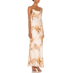 Abito Casual da Donna in Raso di Seta Taglia Grande Tinta Unita con Collo a Scialle Personalizzabile - Product Image 2