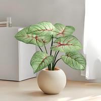 Feuilles artificielles de Caladium Bicolor en vrac pour la décoration intérieure du salon