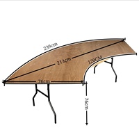 Table de banquet pliante en contreplaqué circulaire de 305 cm pour événements de mariage