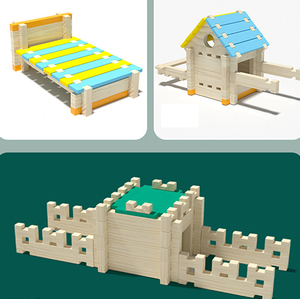 Xây Dựng Bằng Gỗ Khối Thiết Lập <span class=keywords><strong>68</strong></span> Mảnh Nghề Giáo Dục Đồ Chơi Cho Bé Trai Cô Gái Cha Mẹ Và Con Hoạt Động Nuôi Trồng 5 7 Năm - Product Image 4