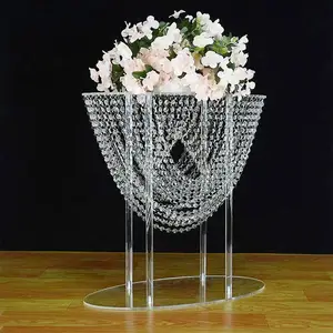 Flower Crystal Road Guide Banquet Hall Wedding Scene Hotel Main Table Flower Decoration