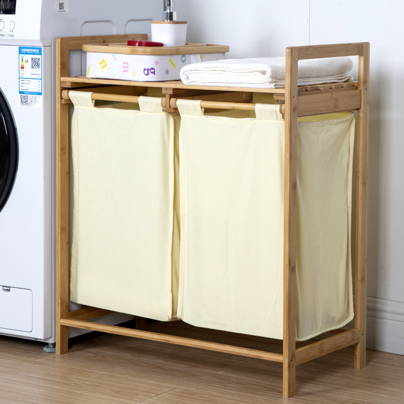 Yellow double drawer multi-functional shelf