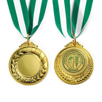 Médaille créative en alliage de zinc moulé sous pression, personnalisée en gros, sans frais de découpe, avec logo imprimé en feuille d'or