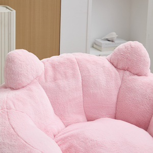 <b>Inflatable</b> Film-Encased Kitten Shaped Solo User Fluffy Micro Fleece Cloth Comfy Couch Lazy Ottoman Eco-Friendly Vacuum - Product Image 6