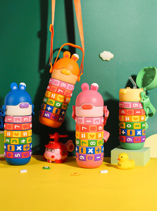 430ML enfant bouteille d'eau sangle éducative mignon lapin en acier inoxydable flacon à vide nouvel étudiant Thermos tasse pour <span class=keywords><strong>les</strong></span> mathématiques des enfants - Product Image 5