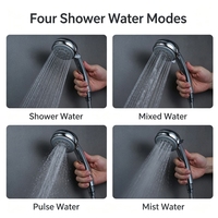 Pommeau de Douche Haute Pression avec Modes Massage et Pause, Douchette Multimodes pour Hôtels et Villas