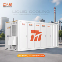 Système de Stockage d'Énergie (ESS) / Batterie Électrique (BESS) MATE Tout-en-un 3MWh 5MWh 20 pieds en Conteneur Refroidi par Liquide, Batterie LiFePO4 UL9540 pour Centrales Électriques à Grande Échelle