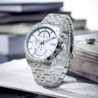 Reloj Cronógrafo Automático de Acero Inoxidable con Movimiento Japonés y Diseño de Logotipo Personalizado para Hombre