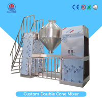 Mélangeur à double cône 1000L 1500L 2000L pour épices, machine à mélanger les poudres et granulés en acier inoxydable avec agitation