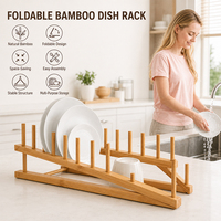 Support de séchage de vaisselle en bambou, armoire de cuisine, rangement de vaisselle