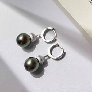 22642 Plateau vide en argent S925 pour accessoires de perles DIY, avec perles rondes de 9-13 mm et fermoir d'oreille mat pour la création de boucles d'oreilles - Product Image 3