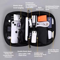Tas Penyimpanan Digital Oxford Ramah Lingkungan Tahan Air Tahan Lama untuk Kabel Data Headphone USB Flash Drive Hard Drive Portabel