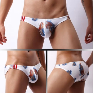 Slip da Uomo <span class=keywords><strong>Sexy</strong></span> a Vita Bassa in Seta di Latte Stampata, Comodi e all'Ingrosso, per Ragazzi Gay - Product Image 2