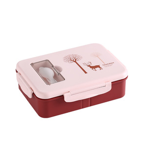 Plastic Lunch <b>Box</b> With Dividers Rectangle Sealable For Students And Office Workers Green Blue Color - Product Image 5