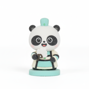 شخصية مخصصة من السيليكون ثلاثية الأبعاد شخصيات باندا كرتونية لينة من البلاستيك والمطاط لعبة مكتب ديكور تمثال - Product Image 5