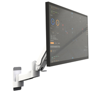 Bras de moniteur industriel en alliage d'aluminium Meisonic T8-GA01-W avec ressort à gaz, capacité de charge de 20 kg, compatible VESA