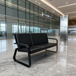 Chaise longue de réception de bureau moderne et confortable Chaise de zone d'attente de <span class=keywords><strong>salon</strong></span> rembourrée en acier inoxydable pour les clients - Product Image 3