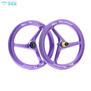 SeeMore UD Matte Carbonfaser-Rennradlaufräder <span class=keywords><strong>16</strong></span> Zoll 349 Drei-Klingen-Faltbares Carbon BMX Fahrradlaufrad-Set - Product Image 2