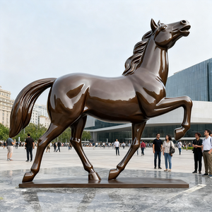 Tùy chỉnh lớn ngoài trời sợi thủy tinh điêu khắc động vật | Kích thước cuộc sống Pony & Đồng Ngựa Tượng nghệ thuật - Product Image 1