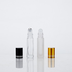 Flacon cylindrique en verre dépoli LK Brand LK Model avec bouchon doré ou argenté pour usage cosmétique, 5ml, 10ml, 15ml, vide, pour huiles essentielles - Product Image 5