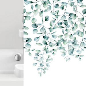 Cortina de Ducha de Tela Cali 180x200 cm con Estampado de Eucalipto, Decoración para Baño - Product Image 1