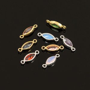 Connecteurs de charme Mariquesa en or rempli 14 carats <span class=keywords><strong>3</strong></span>*6 mm avec doubles boucles, pendentifs en argent S925 avec pierres de naissance pour la fabrication de bijoux fins en DIY - Product Image 5