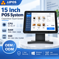 Systèmes de point de vente (PDV) à écran tactile unique de 15 pouces, vente en gros directe d'usine, caisse enregistreuse de bureau Windows pour comptoir de facturation et restaurant