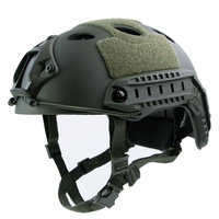 Casque ouvert léger FAST PJ Bump vert tactique composite résistant à l'eau avec 16-20 aérations pour la conduite, ensemble ABS