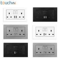 Prise murale commutée Touchmi 146 Type UK 13A avec port USB de charge rapide, prises électriques
