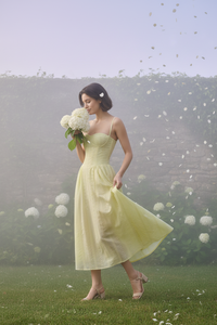 <span class=keywords><strong>Robe</strong></span> midi en coton jaune à œillets pour femme, été 2026, élégante, col cœur, <span class=keywords><strong>corset</strong></span>, <span class=keywords><strong>robe</strong></span> d'été, bretelles spaghetti, <span class=keywords><strong>robe</strong></span> de plage, <span class=keywords><strong>robe</strong></span> de vacances - Product Image 4