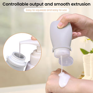 Bouteilles de voyage en silicone souple écologiques de 3 oz pour shampooing et lotion, contenants en silicone sans plastique, bouteille de 90 ml pour articles de toilette - Product Image 5