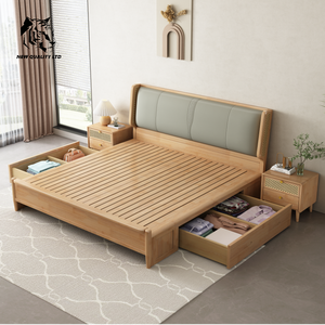 factory direct sale great price customized huge stock eco-friendly 1.8m king <b>bed</b> new design bedroom furniture wood king <b>size</b> <b>bed</b> - Product Image 5