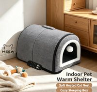 MEEW Lit chauffant USB pour animaux de compagnie, double usage, maison fermée et chaude pour petits chats et chiots