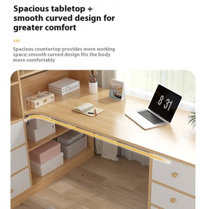 Bàn viết góc nhà/văn phòng hiện đại đơn giản với giá sách cho sinh viên & phòng ngủ có tính năng kết hợp lưu trữ - Product Image 4