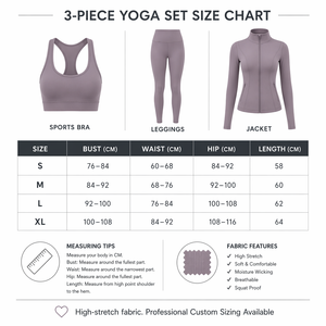 Custom OEM 3-Piece Yoga Set Heavyweight V-Waist Sports Bra <b>Flare</b> <b>Leggings</b> and Zip-up Jacket Activewear for Women Super September - Product Image 2
