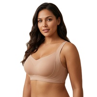 Soutien-gorge sans couture push-up sans fil pour femme, à bonnets fins et couvrants, confortable, avec maintien latéral, prêt à l'emploi en gros