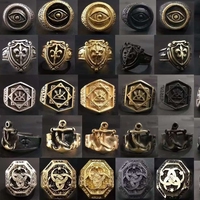 Bague personnalisée de qualité supérieure pour hommes, plaquée or, bijoux pour homme, bague en acier inoxydable gravée au laser avec logo, pour hommes