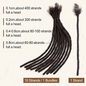 Originea Best Seller Extensions de dreadlocks 100% cheveux humains naturels, épaisseur 0,6 cm, 6-18 pouces, pour homme/femme, entièrement faites à la main, locs souples - Product Image 6