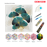 Peinture au diamant de haute qualité, motif feuille de lotus chinoise traditionnelle, peinte à la main, art mural 5D, broderie acrylique DIY