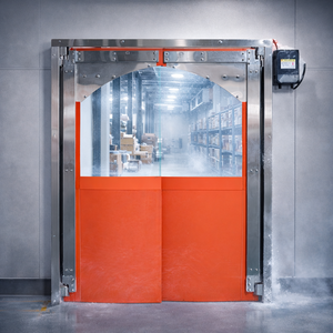 <span class=keywords><strong>Porte</strong></span> de circulation chauffée en PVC anti-condensation à double battant avec cadre chauffant en acier inoxydable pour entrepôt frigorifique - Product Image 1